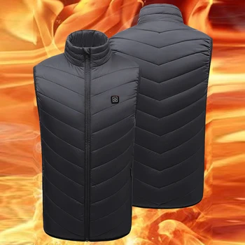 Электрический тепловой жилет унисекс, инфракрасная зимняя куртка с подогревом из углеродного волокна, Ветрозащитная, 3 уровня нагрева для занятий спортом, охоты, пеших прогулок