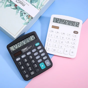Электронный калькулятор из 12 цифр, Солнечный Калькулятор, Калькулятор двойного питания для домашнего офиса, Школьные Инструменты финансового учета
